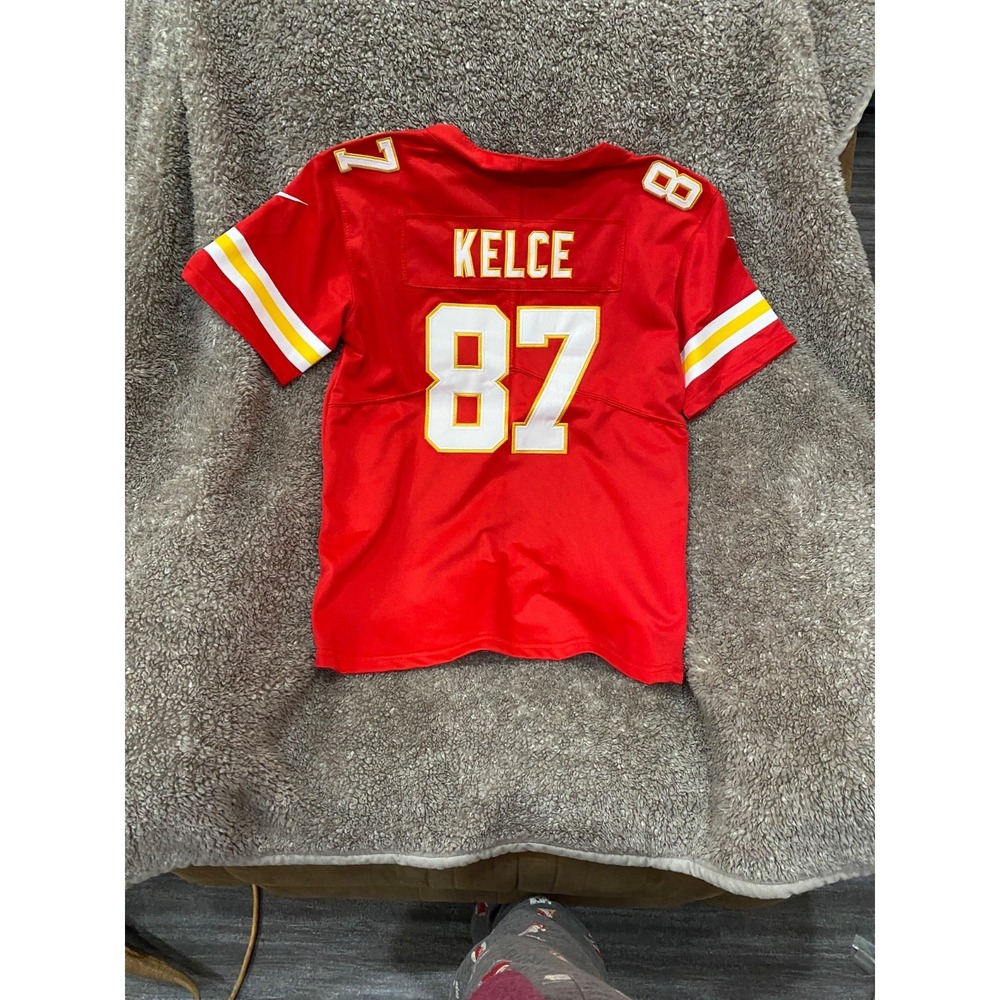Nike Travis Kelce Chiefs Youth L Jersey Red and White